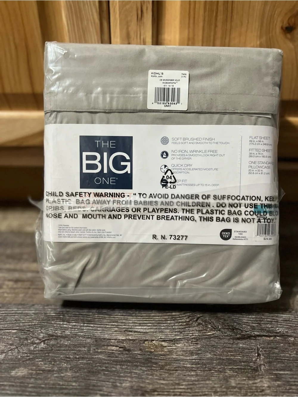 The Big One Twin Extra-Soft Sheet Set - Light Gray
